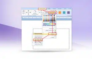מדריך לבחירת קו מקווקו בתפריט מתווה צורה.